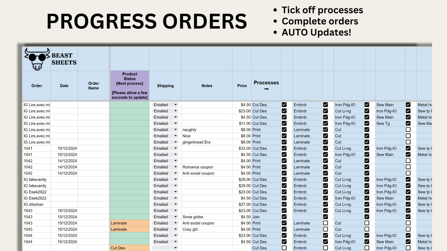 Auftrags- und Produktions-Tracker
